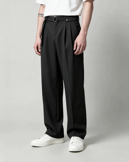 ♂♀Belted Tuck Pants
