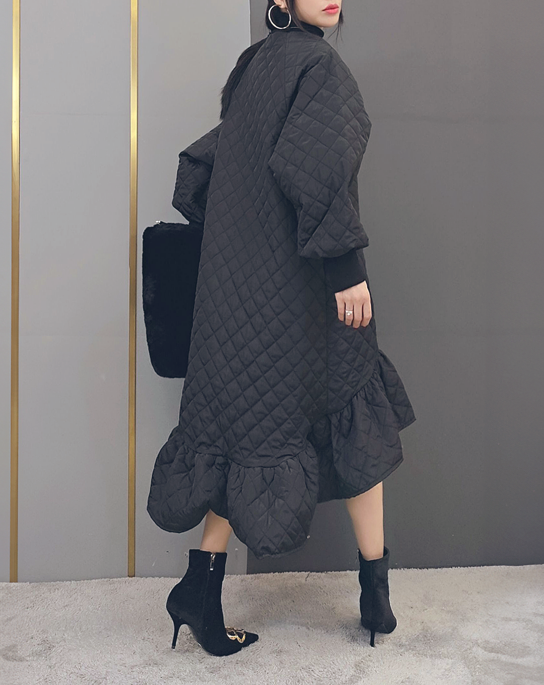 ♀High Neck Quilted Dress