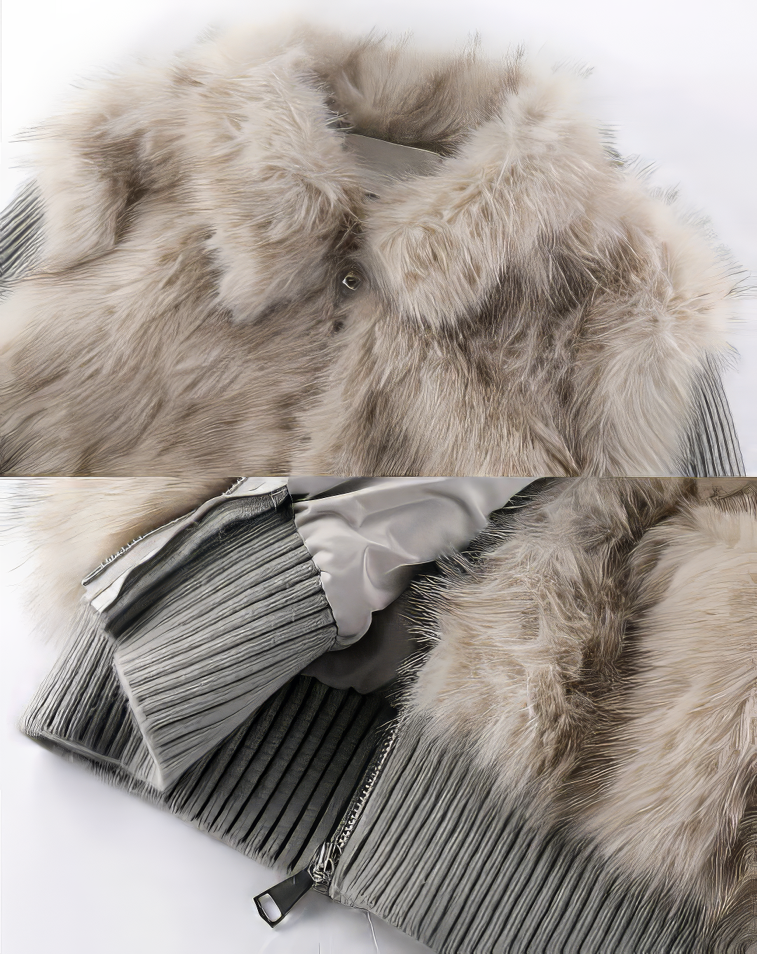 ♀Fur Combined Knit Blouson