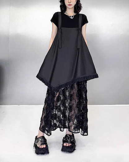 ♀Floral Lace Docking Dress