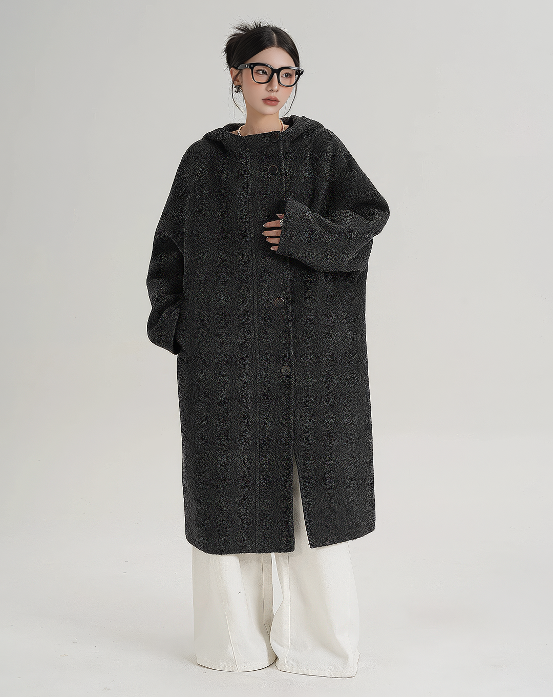 ♀Oversize Hooded Long Coat