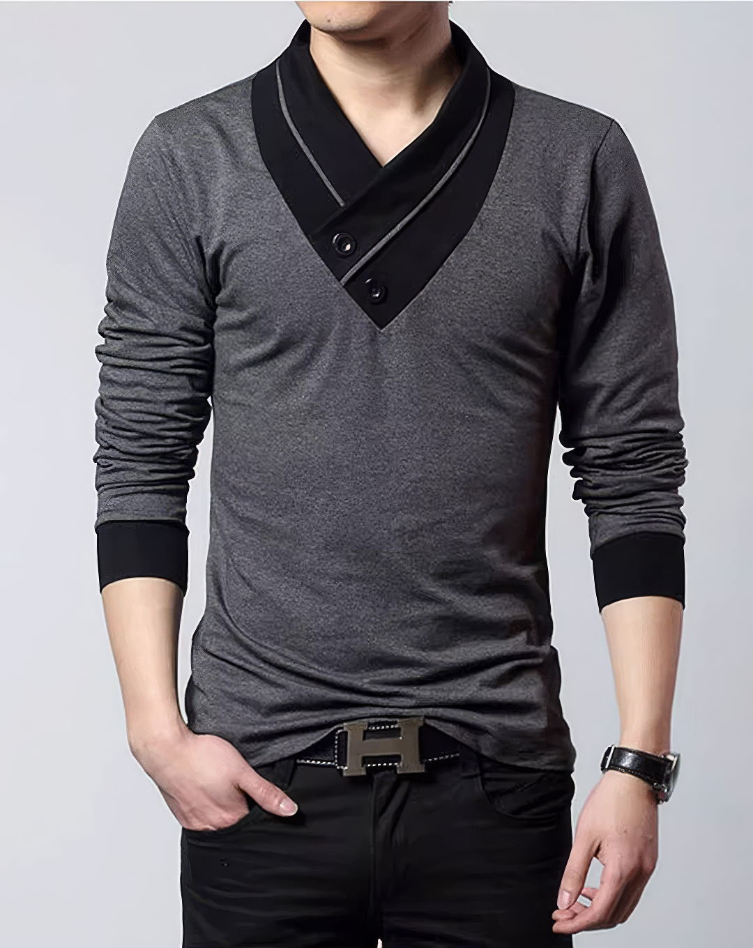 ♂Button V Neck Shirts