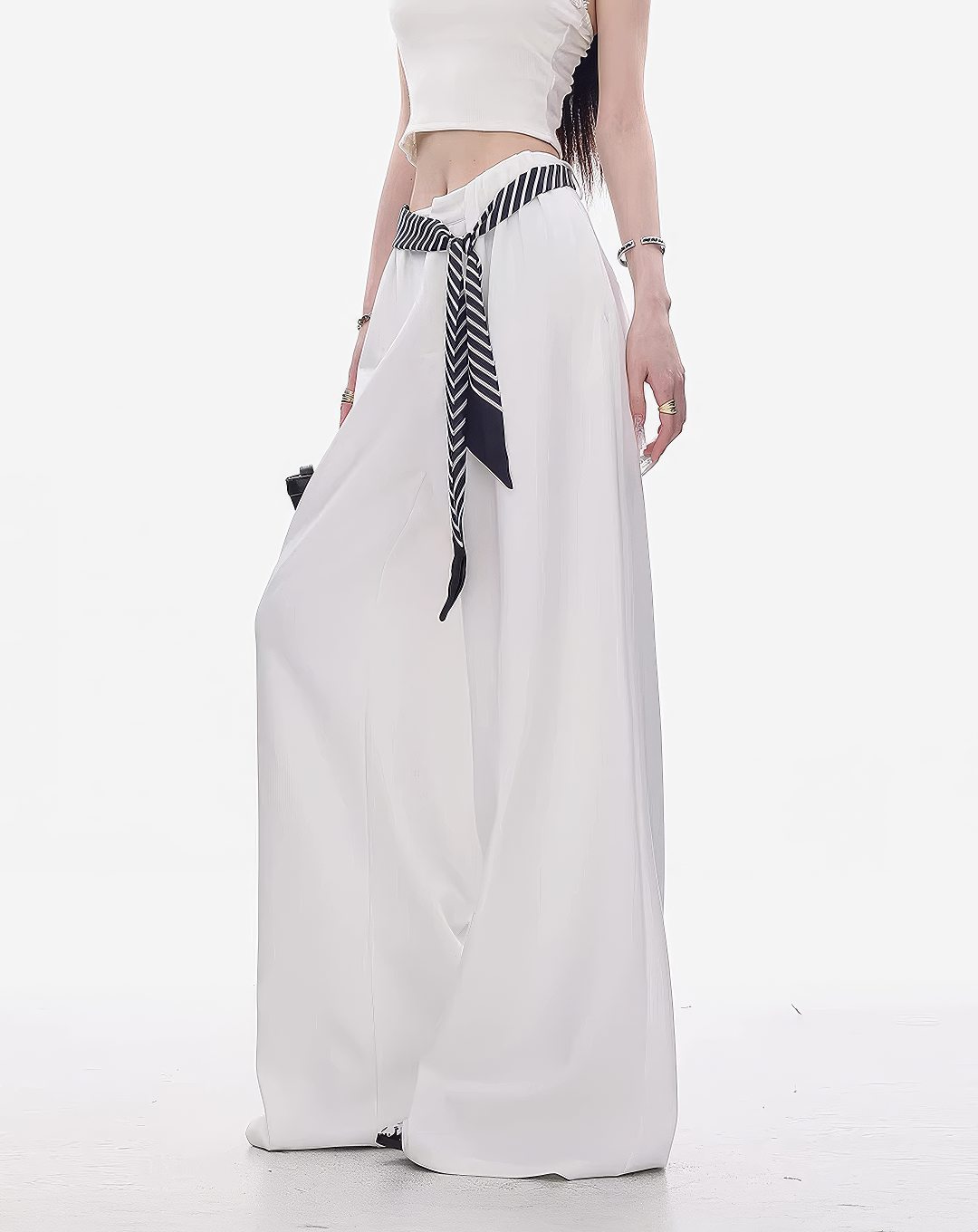 ♀Marine Stripe Palazzo Pants