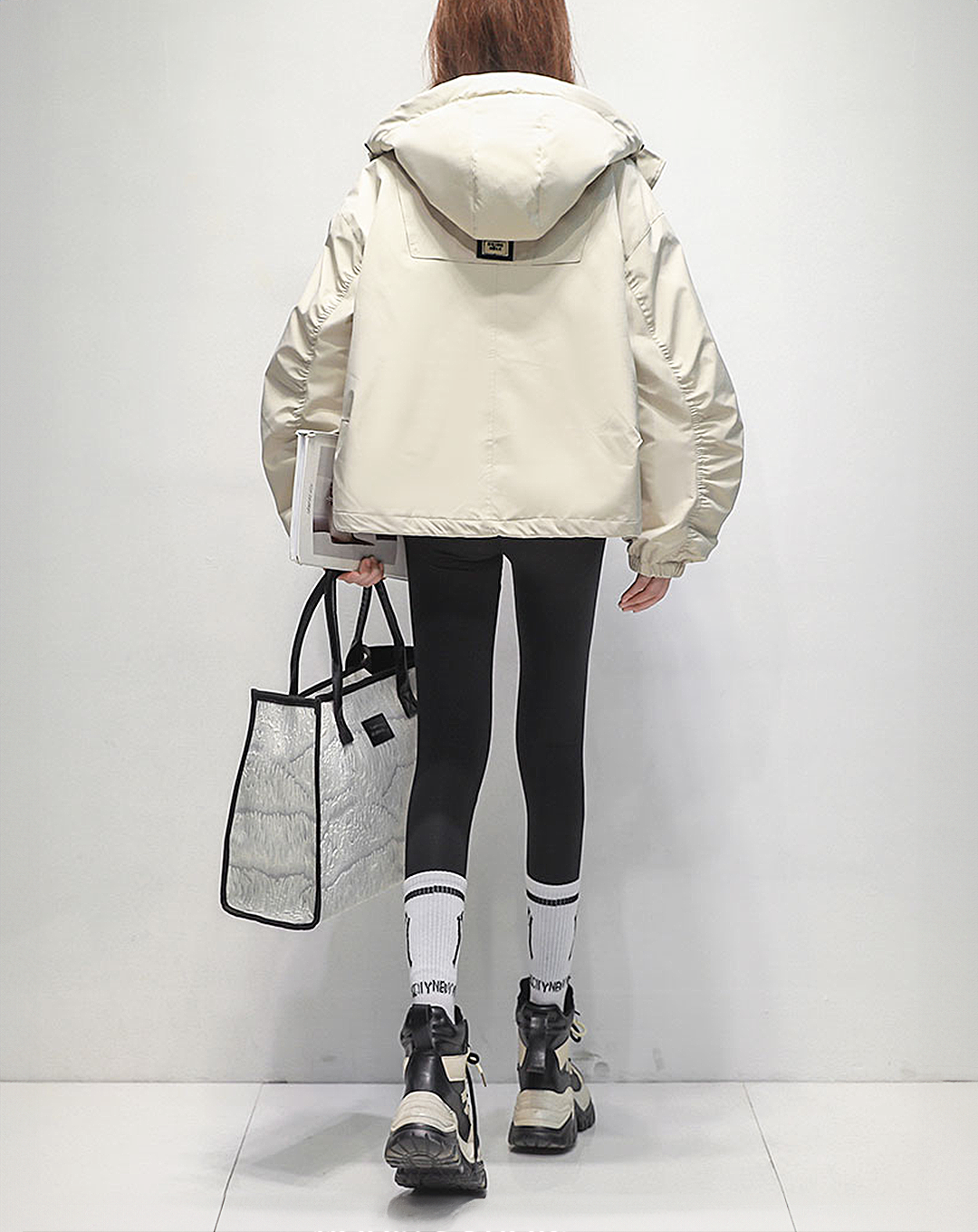 ♀Flat String Hooded Jacket