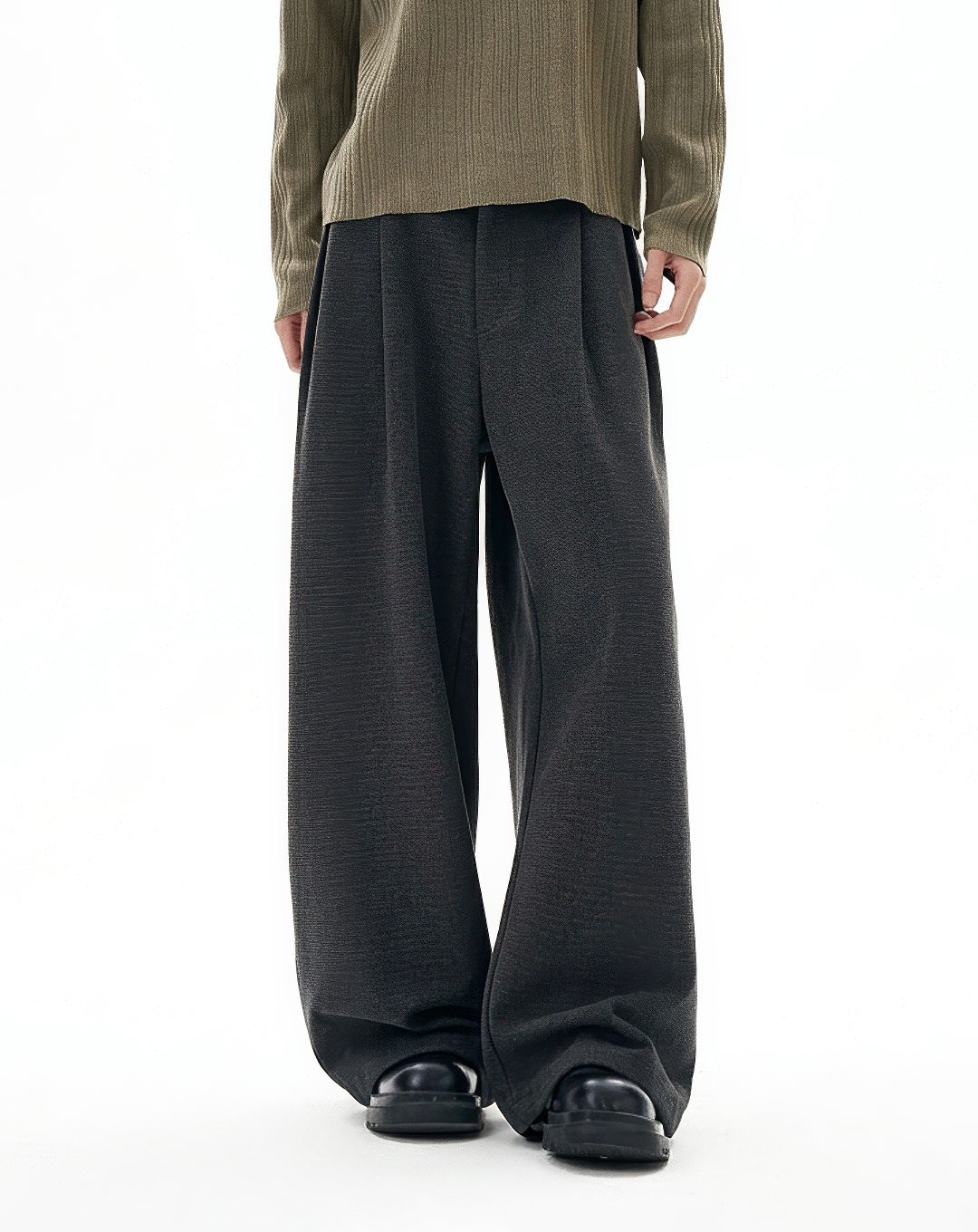 ♂♀Wide Leg Textured Trousers