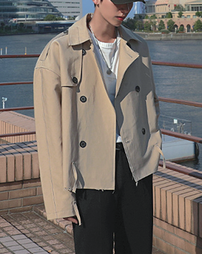 ♂Plain Short Trench Coat