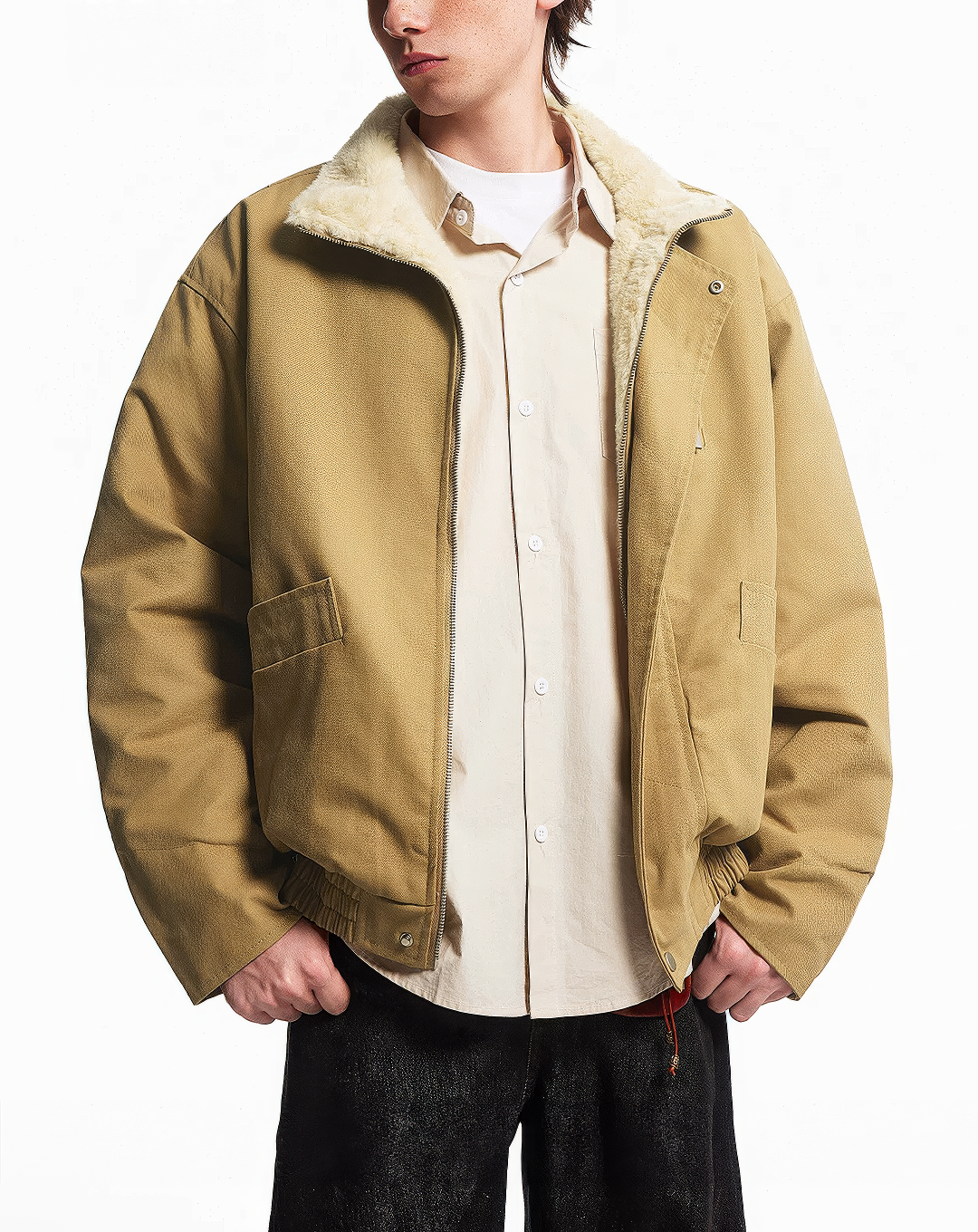 ♂♀Stand Collar Boa Jacket