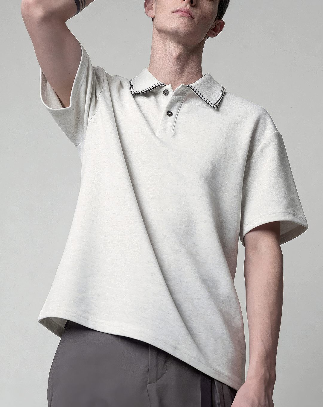 ♂♀Contrast Stitch Polo Shirt