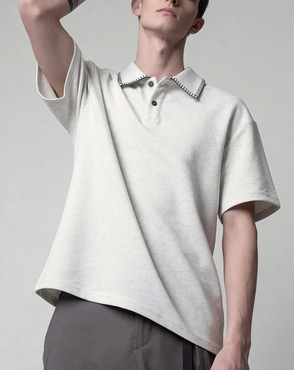 ♂♀Contrast Stitch Polo Shirt