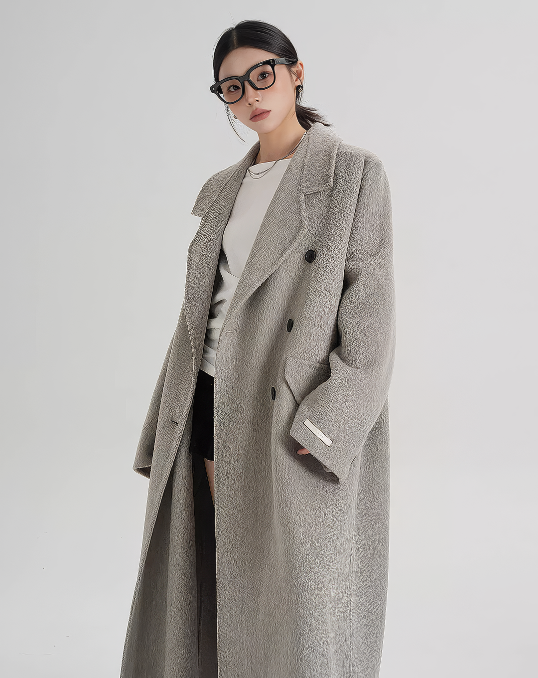 ♀Double Breasted Shaggy Coat