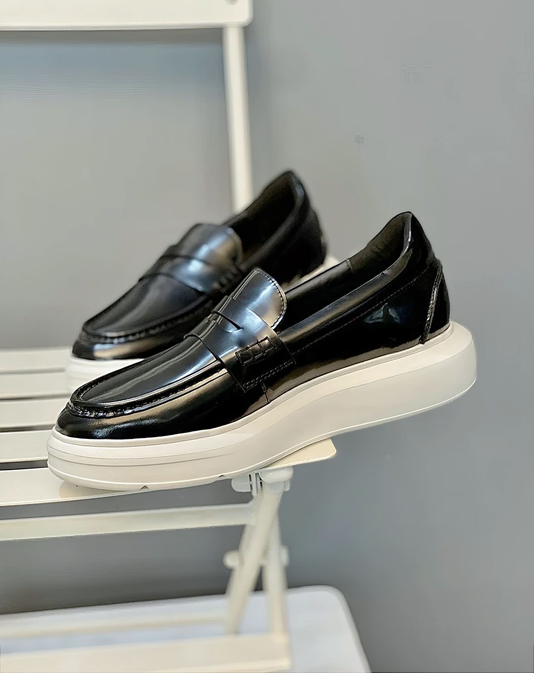 ♂♀本革／Chunky Sole Unisex Loafers