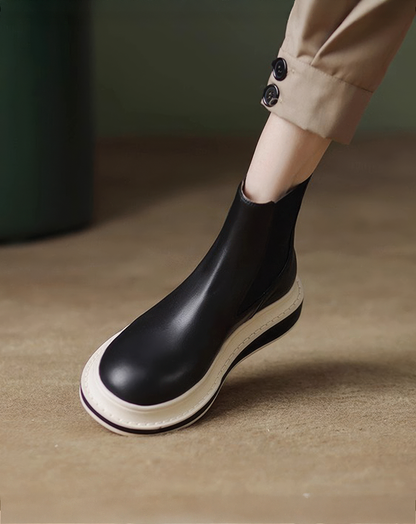 ♀本革／Bold Sole Chelsea Boots
