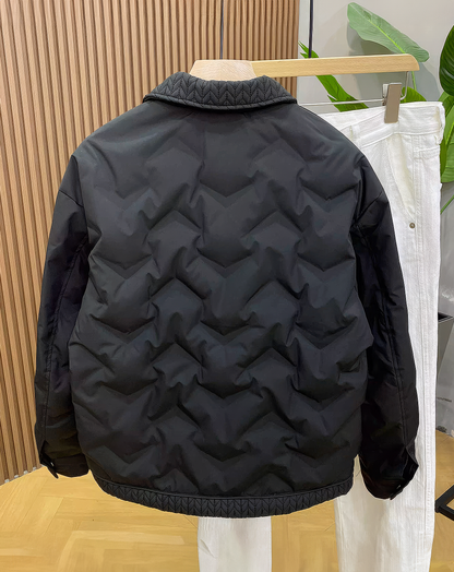 ♂Textured Quilt Collar Jacket