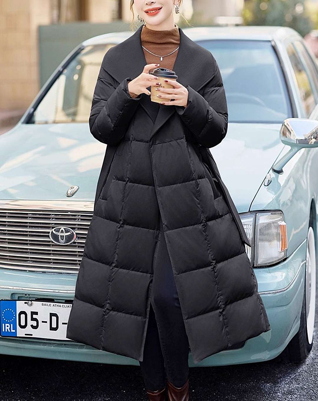 ♀Shawl Collar Down Coat