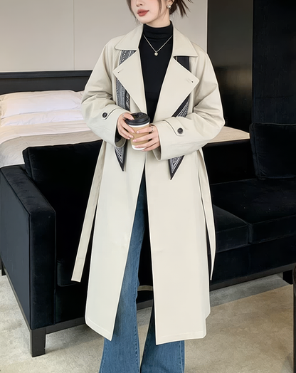 ♀Scarf Accent Trench Coat