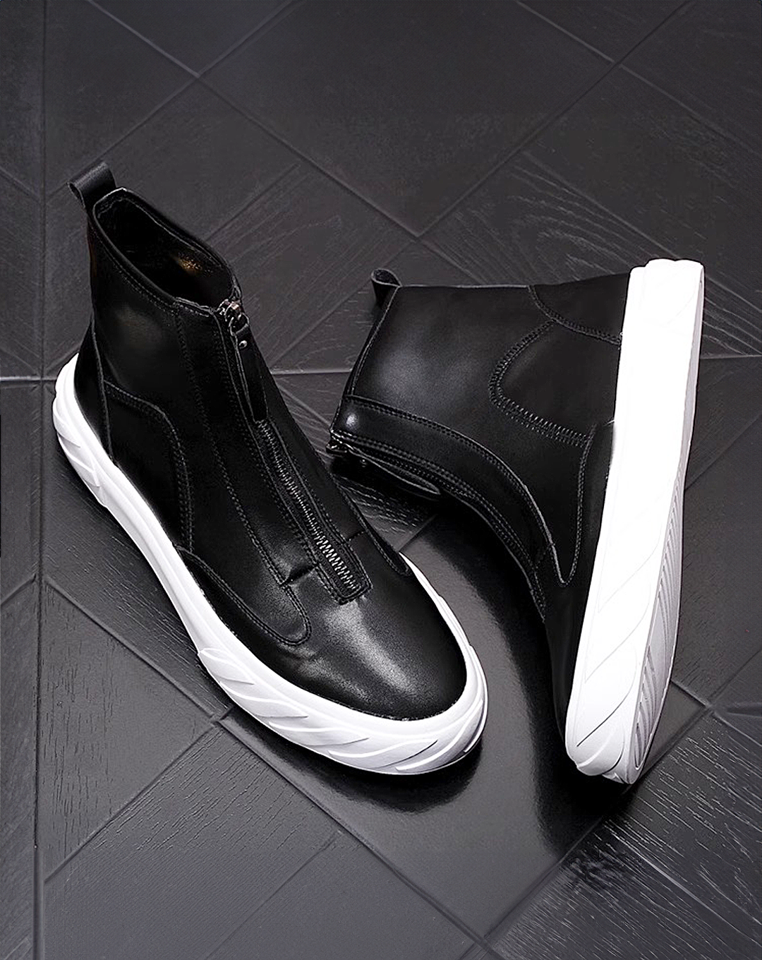 ♂♀High Cut Zip Sneakers