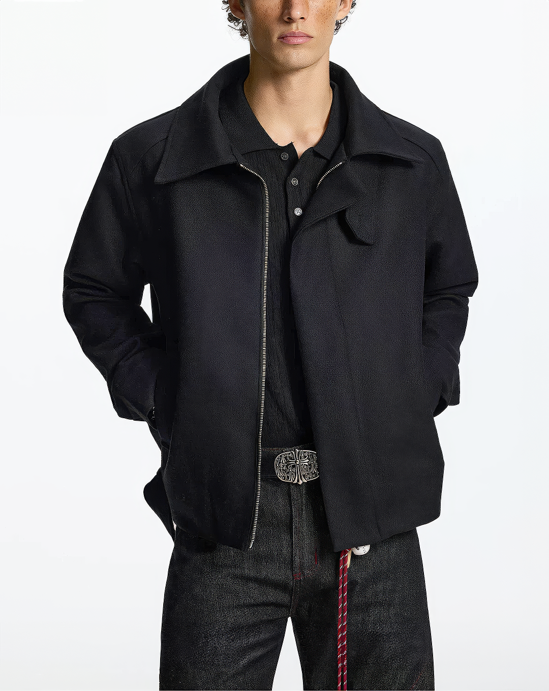 ♂♀Belted Wool Blend Jacket