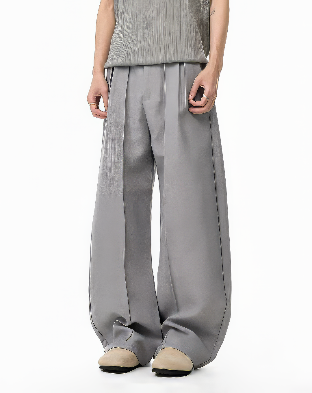 ♂♀Double Button Wide Trousers