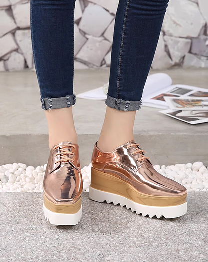 ♀Enamel Platform Shoes
