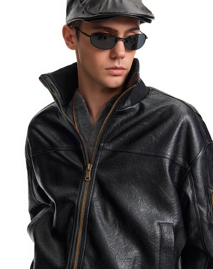 ♂Vintage Style Leather Jacket