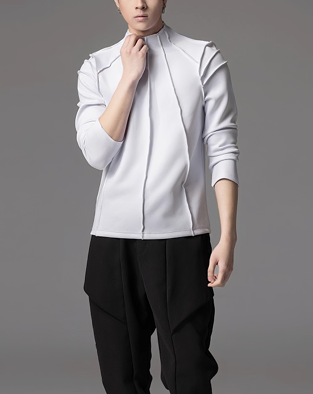 ♂Sharp Line High Neck Shirt
