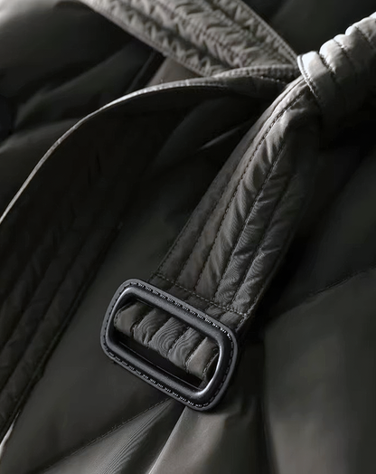 ♀Quilted Trench Down Coat