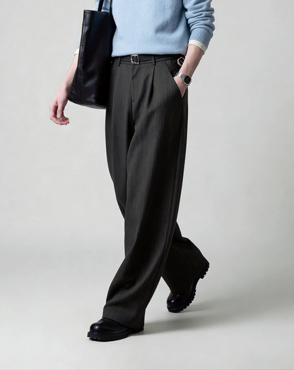 ♂♀Side Buckle Wide Pants