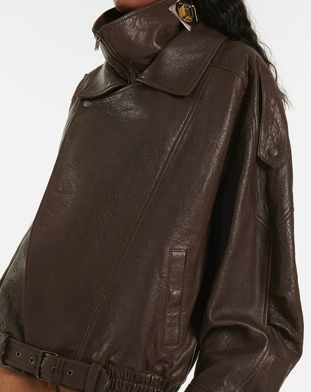 ♀本革／Belted Riders Leather Jacket