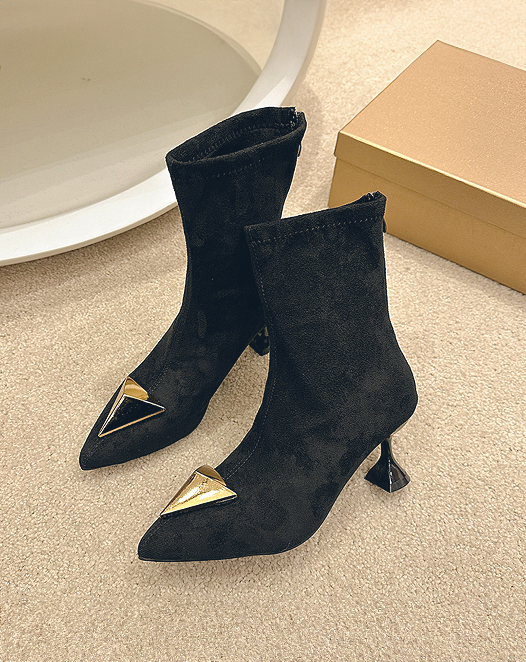 ♀Metal Parts Ankle Boots