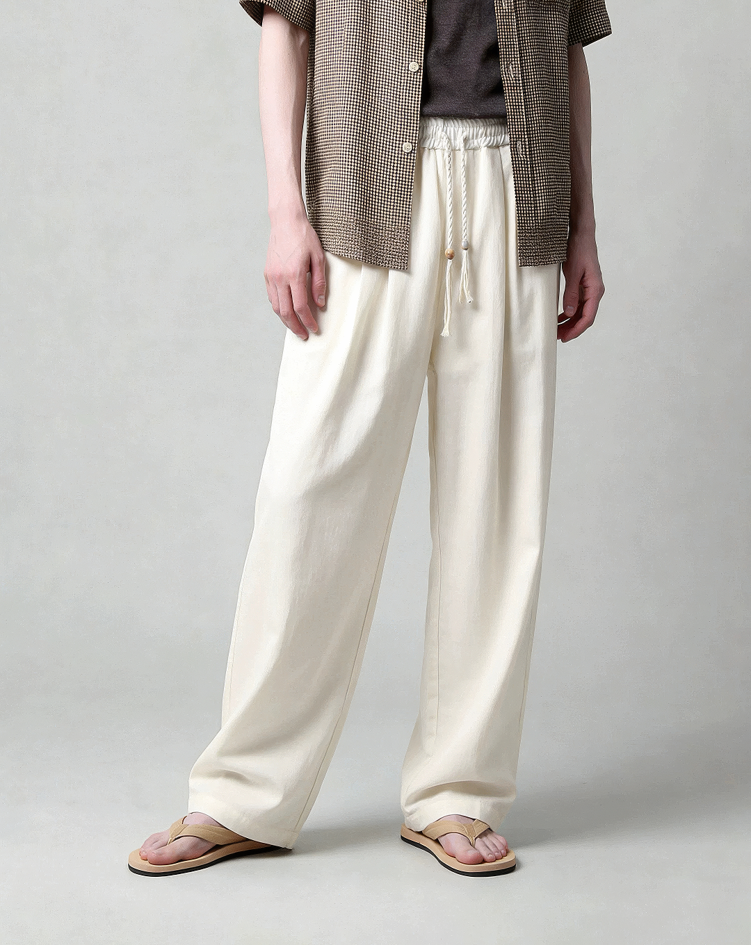 ♂♀Rope Drawstring Wide Pants