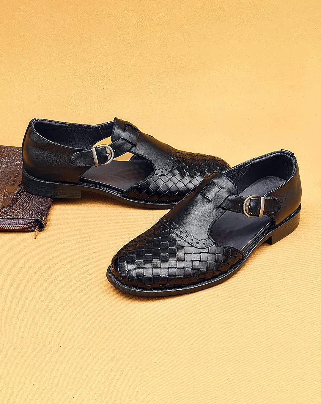 ♂本革／Woven Leather Strap Sandals