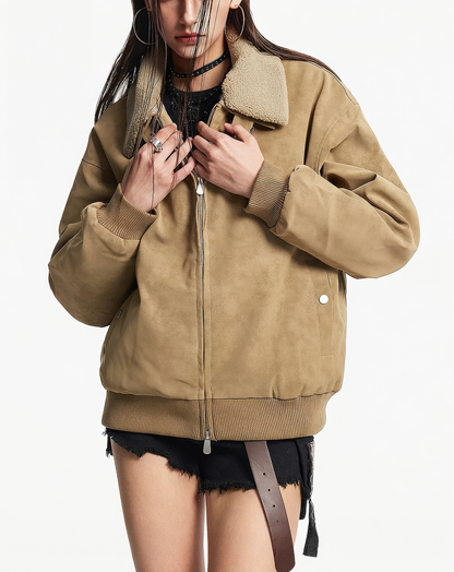 ♂♀ Faux Shearling Bomber Jacket