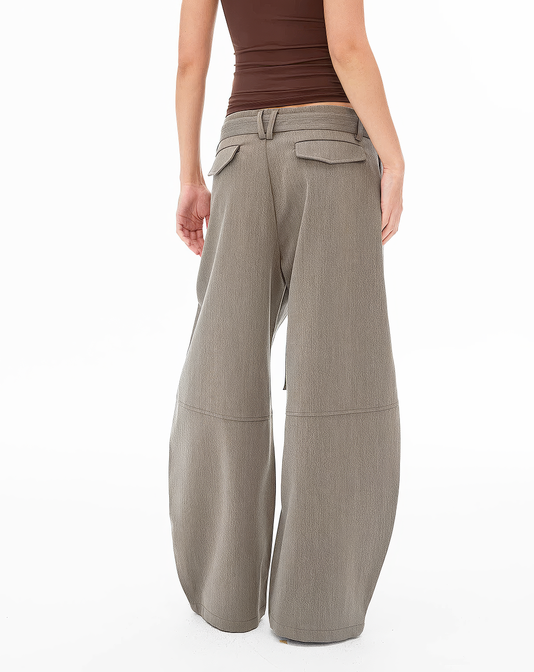 ♀Belted Wide Baggy Pants