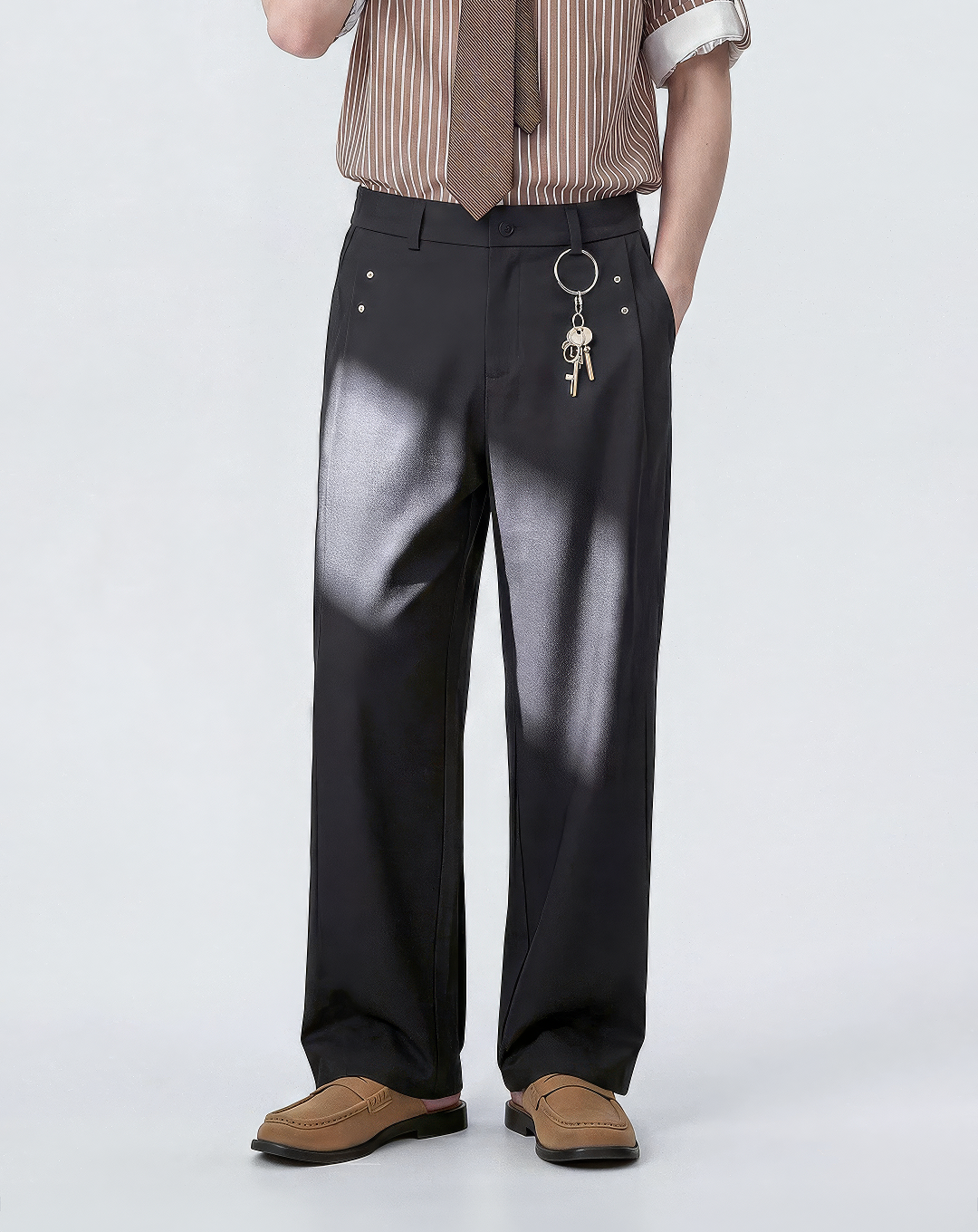 ♂Rivet Detail Straight Pants