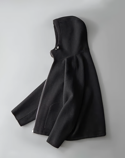 ♂100% WOOL Hooded Zip Jacket