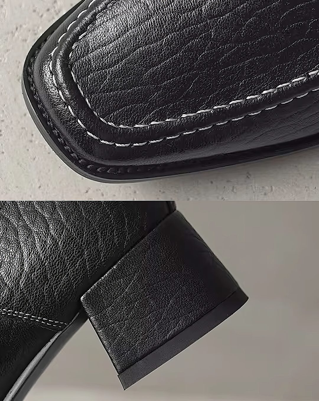 ♀本革／Stitched Square Toe Boots
