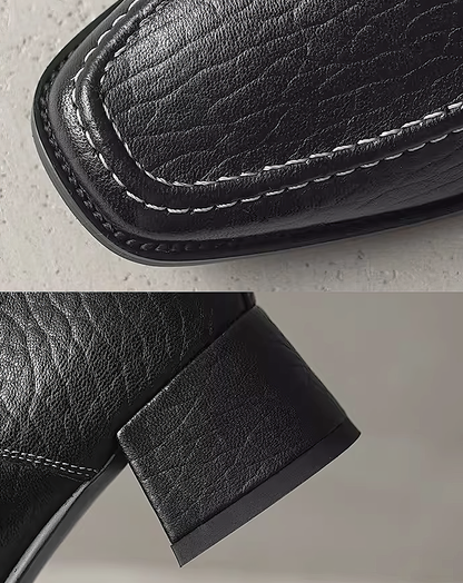 ♀本革／Stitched Square Toe Boots