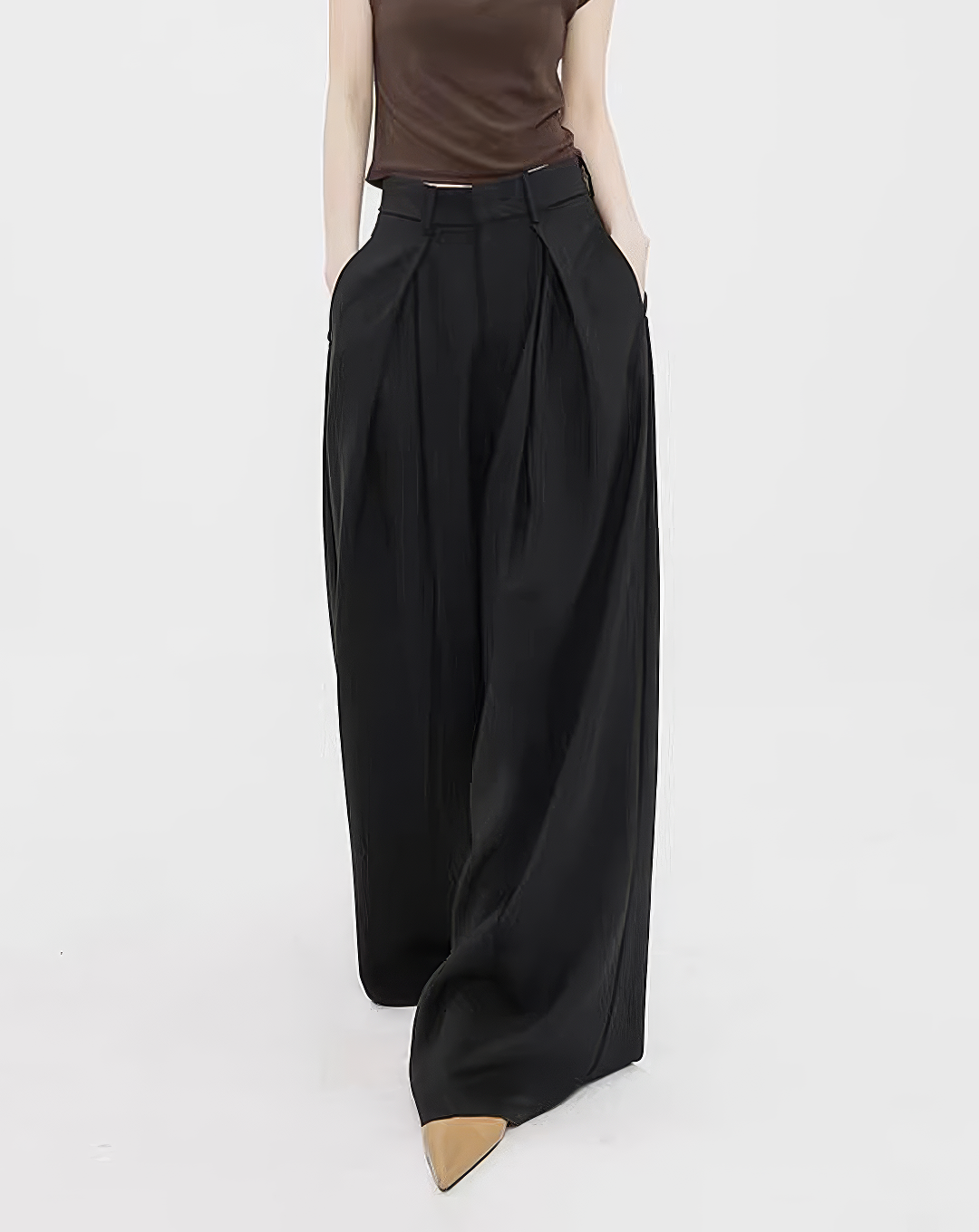 ♀Deep Tuck Wide Trousers