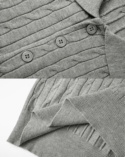 ♂Cable Knit Polo Shirt