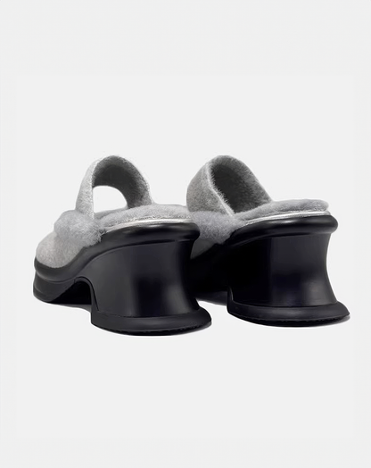 ♀Fluffy Platform Mules
