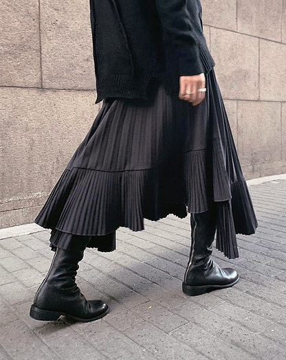 ♀Pleated Flare Skirt