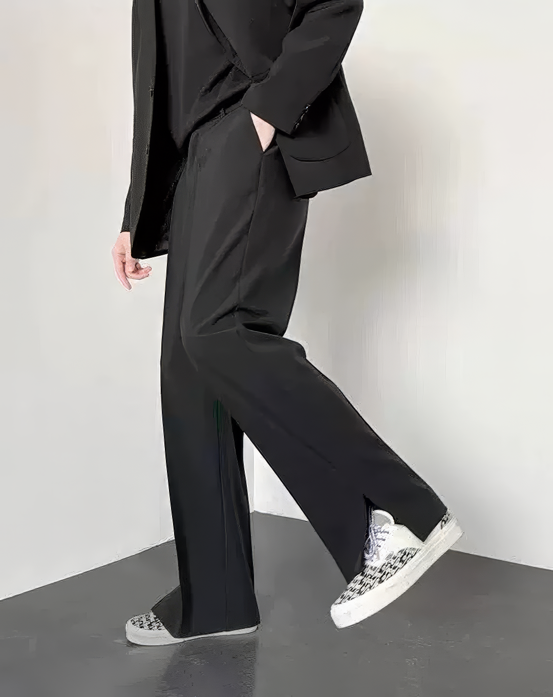 ♂Side Slit Straight Slacks