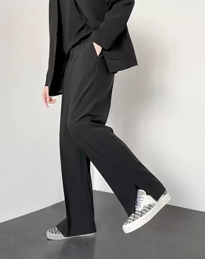 ♂Side Slit Straight Slacks
