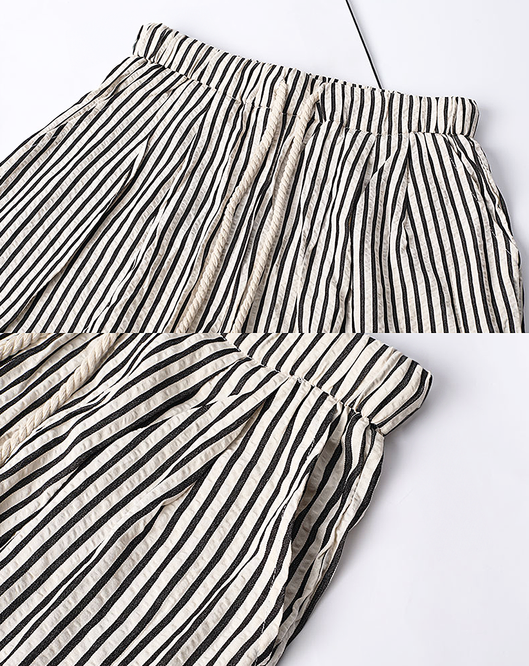 ♀Striped Drawstring Pants