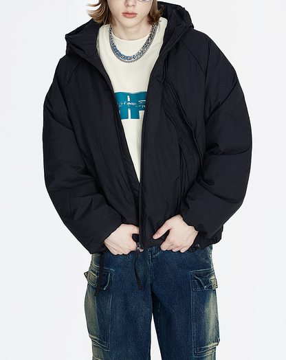 ♂Curve Zip Design Down Jacket