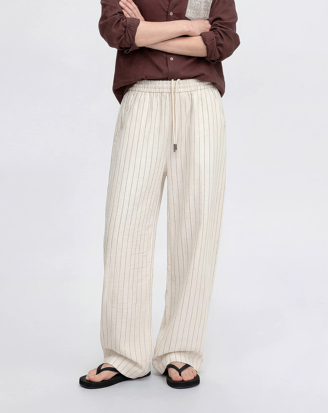 ♂♀Striped Linen Blend Pants