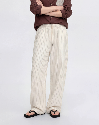 ♂♀Striped Linen Blend Pants