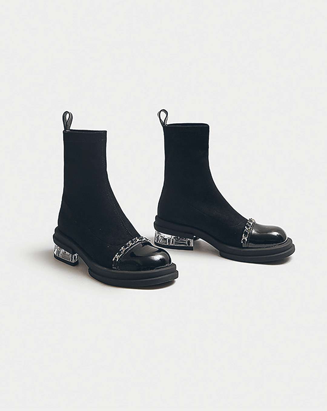 ♀Clear Sole Chain Boots