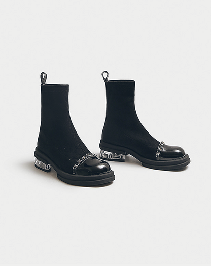 ♀Clear Sole Chain Boots