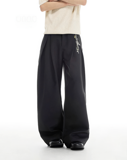 ♂♀Wide Leg Tuck Pants